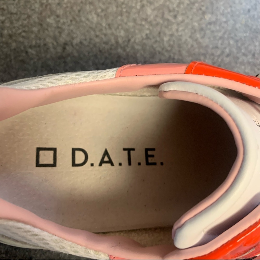 D.A.T.E. sneakers white pink red yellow color-block design Women’s Size 8 - Picture 6 of 8